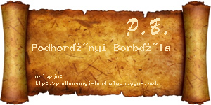 Podhorányi Borbála névjegykártya