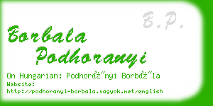 borbala podhoranyi business card